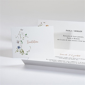 Faire-part mariage complicité pochette - Intérieur du faire-part