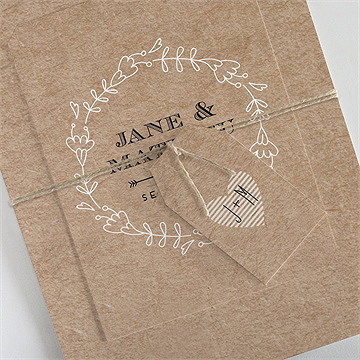 Faire-part mariage kraft en folie superposition - Détail du faire-part