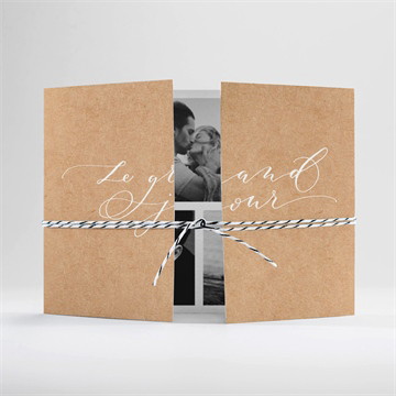 Faire-part mariage photomaton ficelle