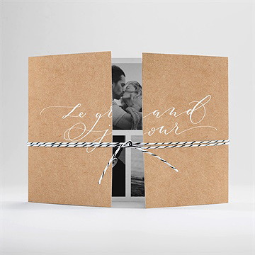 Faire-part mariage photomaton ficelle