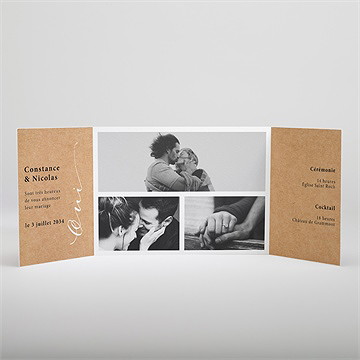 Faire-part mariage photomaton ficelle - Intérieur du faire-part