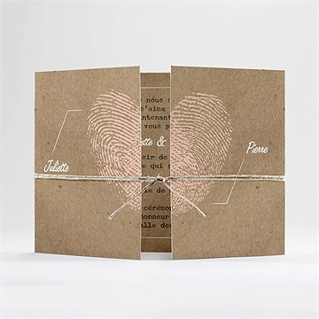 Faire-part mariage nos empreintes 2 volets