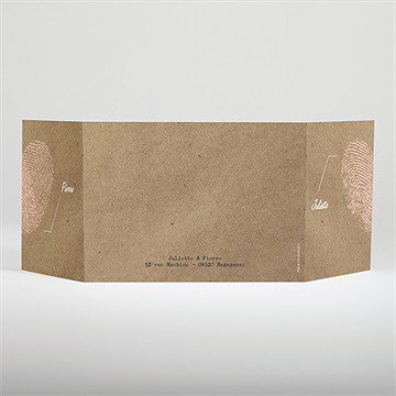 Faire-part mariage nos empreintes 2 volets - Dos du faire-part