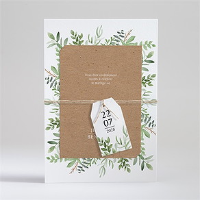 Faire-part mariage nature chic superposition
