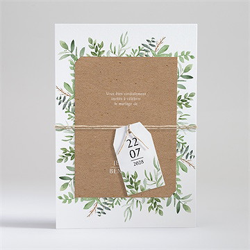 Faire-part mariage nature chic superposition