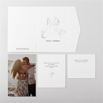 Faire-part mariage complicité pocketfold - Vue ensemble extérieur