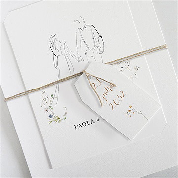 Faire-part mariage complicité superposition - Détail du faire-part