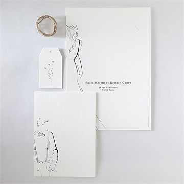 Faire-part mariage complicité superposition - Vue d'ensemble verso