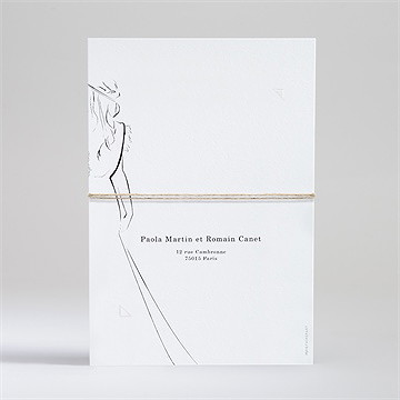 Faire-part mariage complicité superposition - Dos du faire-part