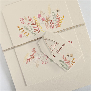 Faire-part mariage élégance superposition - Détail du faire-part