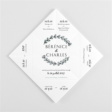 Faire-part mariage avec programme cocotte - Intérieur de la cocotte pliée