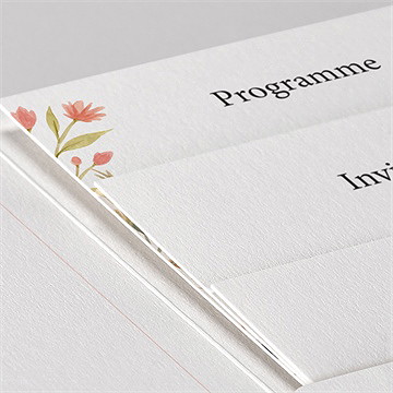 Faire-part mariage art champêtre pocketfold - Détail du faire-part