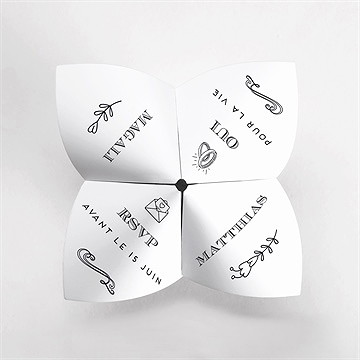 Faire-part mariage kraft vintage origami - vue du dessus