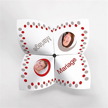 Faire-part mariage humour original cocotte - Vue de dessus