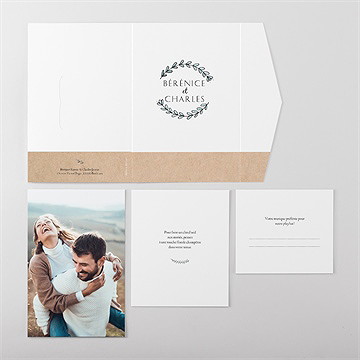 Faire-part mariage avec programme pocketfold - Vue d'ensemble extérieur