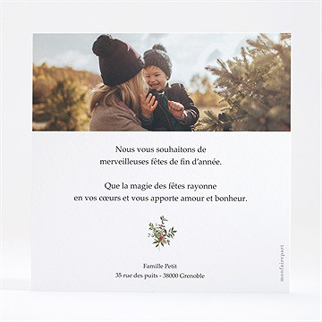 Carte de voeux noel - Dos de la carte