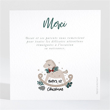 Remerciement naissance premier noël - Dos du remerciement