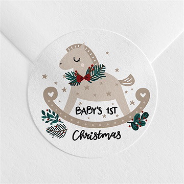 Sticker naissance premier noël