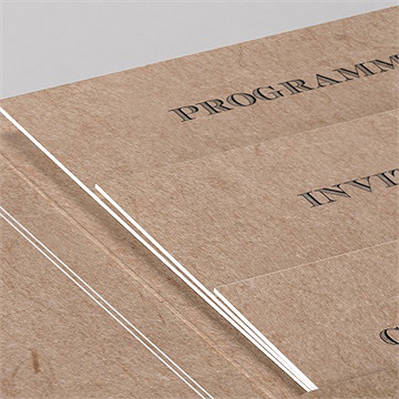 Faire-part mariage kraft en folie pocketfold - Détail du faire part