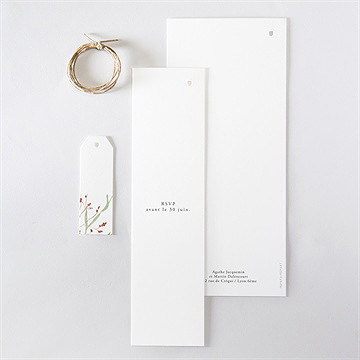 Faire-part mariage bouquet ardent superposition - Dos du faire-part