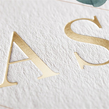 Faire-part mariage bouquet ardent dorure - Marquage à chaud OR