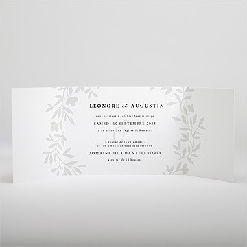 Faire-part mariage sublime 2 volets - Intérieur du faire-part