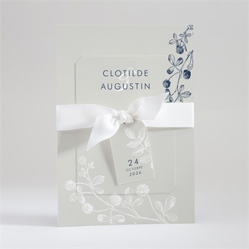 Faire-part mariage esperluette superposition