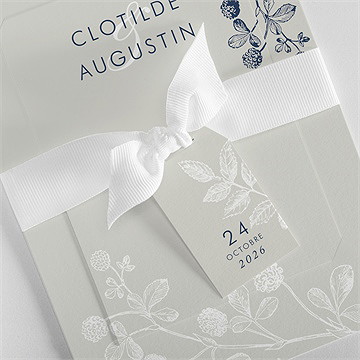 Faire-part mariage esperluette superposition - Détail du faire-part