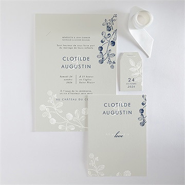 Faire-part mariage esperluette superposition - Vue d'ensemble