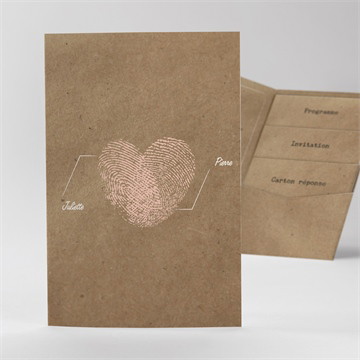 Faire-part mariage nos empreintes pocketfold