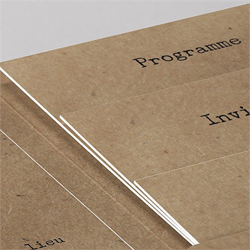 Faire-part mariage nos empreintes pocketfold - Détail du faire-part