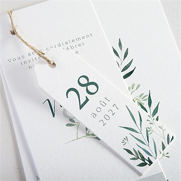 Faire-part mariage douceur du pinceau trio - Détail du faire-part