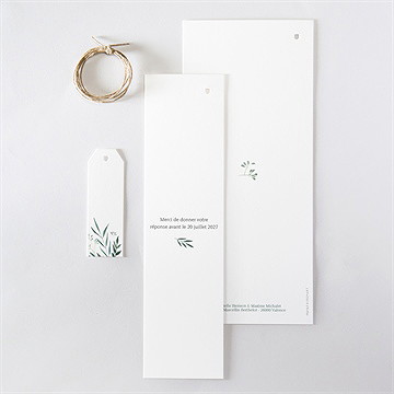 Faire-part mariage douceur du pinceau trio - Dos du faire-part