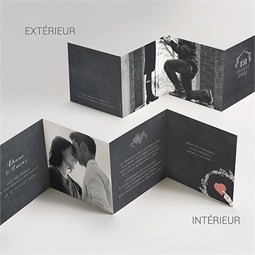 Faire-part mariage retro original bracelet - Intérieur du faire-part