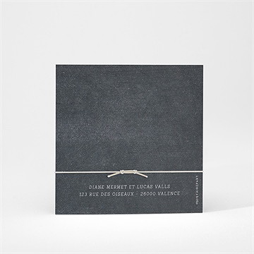 Faire-part mariage retro original bracelet - Dos du faire-part