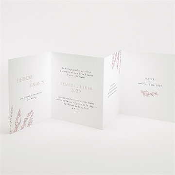 Faire-part mariage sous le saule tryptique - Intérieur du faire-part
