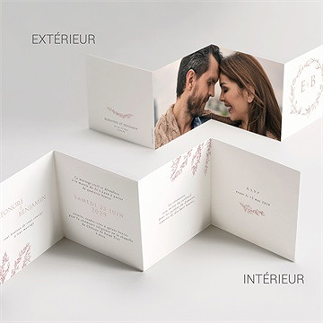 Faire-part mariage sous le saule tryptique - Vue détaillée