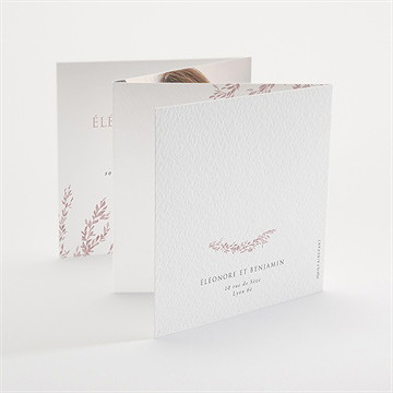 Faire-part mariage sous le saule tryptique - Dos du faire-part