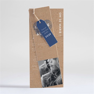 Faire-part mariage unique empreinte superposition