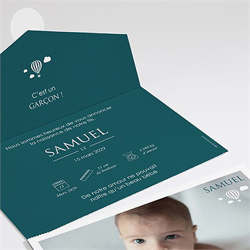 Faire-part naissance mes jolies icônes enveloppe - Détail du faire-part