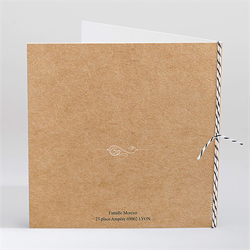 Faire-part naissance on vous présente carré plié - Dos du faire-part