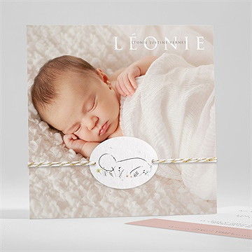 Faire-part naissance 3 photos princesse ensemencé