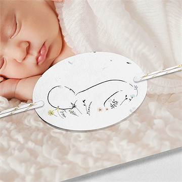 Faire-part naissance 3 photos princesse ensemencé - Détail du faire-part