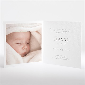 Faire-part naissance faire-part enveloppe ficelle - Intérieur du faire-part