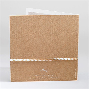 Faire-part naissance faire-part enveloppe ficelle - Dos du faire-part