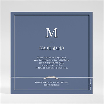 Faire-part naissance le voici bracelet - Dos du faire-part