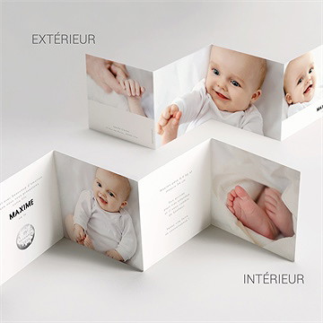 Faire-part naissance éclats de vie tryptique - Vue d'ensemble