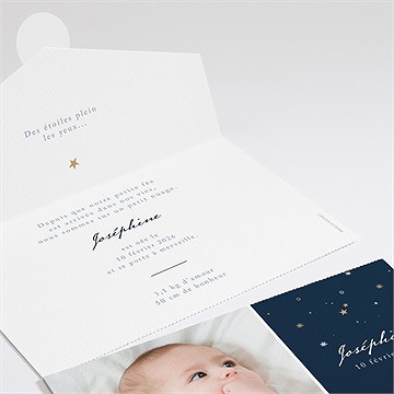 Faire-part naissance neige étoilée enveloppe - Détail du faire part