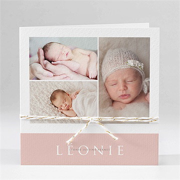 Faire-part naissance 3 photos de princesse plié
