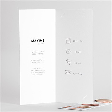 Faire-part naissance éclats de vie photomaton - Détail de l'intérieur